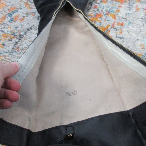 Michael Kors Leather Knee High Riding Tall Boots Women 7.5 Black Low Heels 1034 - Picture 9 of 15